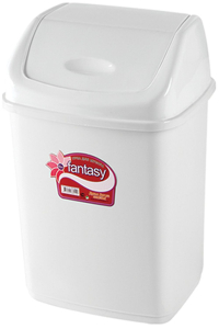 Урна для мусора с качающейся крышкой DDSTYLE, 23.5х19х36 см (10 л.) БЕЛЫЙ