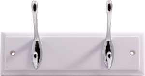 Вешалка Larvij 2 двойных крючка белая 7х22 см