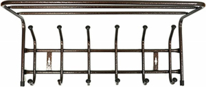 Вешалка с полкой ВП6 М 6 крючков с полкой медная