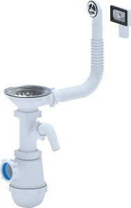 Сифон для мойки АНИ Пласт Эконом 3 1/2" 40 мм со сливом-переливом