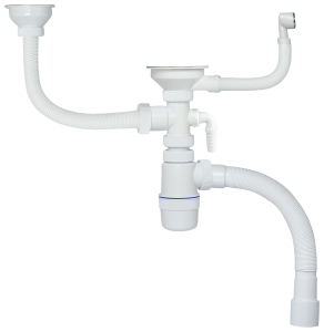 Двойной сифон для мойки ЭЛИТ 1 1/2" 