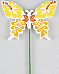 Топпер для декора бабочка желтый 8х20 см