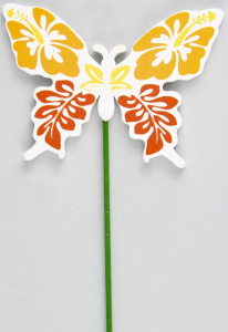 Топпер для декора бабочка оранжевый 8х20 см
