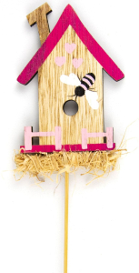 Топпер для декора домик розовый 8х20 см