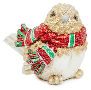 Фигура декоратив. Воробей золото 9 см