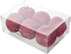 Набор яблок заснеженных красный 6 cм 6 шт