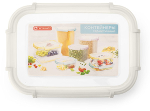 Контейнер герметичный на защелках АРХИМЕД 0.8 л серый