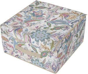 Кофр для хранения, ПЭТ, 30х30х16 см, бежевый/принт