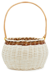 Корзина ротанг с ручкой белая D22 H32