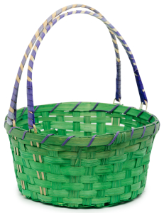 Корзина бамбук с ручкой зеленая D23 H25