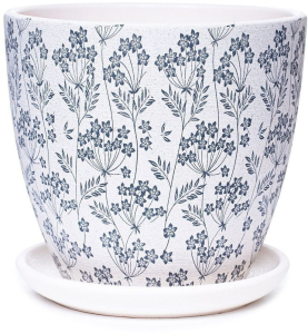 Горшок керамический Луг белый D12H11