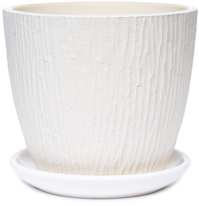 Горшок бетонный маракуйя белый D18H15