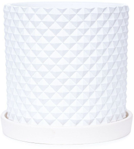 Горшок бетонный грань белый D15 c2