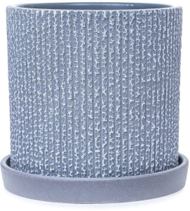 Горшок бетонный вельвет серый D15 c2