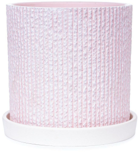 Горшок бетонный вельвет розовый D15 c2