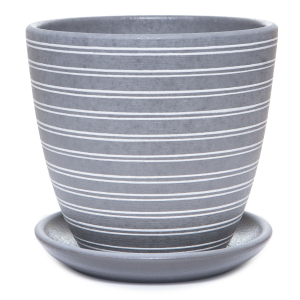 Горшок керамический Саксония серый D21 H19
