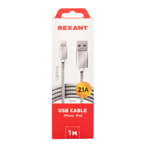 Кабель REXANT USB-Lightning 2A 1 м матовый