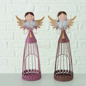 Статуэтки декоративные ангелы розовые 32x9x14 см