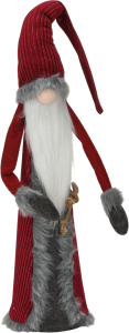 Статуэтка гном с бородой красно-серый 80 см