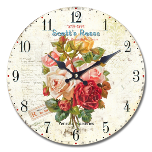 Часы настенные цветы D33,5 122206