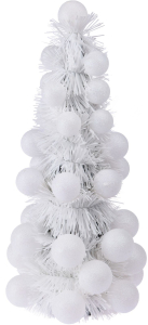Искусственная ель с шарами пластик белый 15х33 см