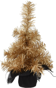 Искусственная ель с подставкой золотая 30 см