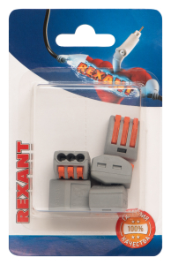 Клемма REXANT пружинная 3 провода 4 кв.мм 5 шт