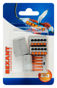 Клемма REXANT пружинная 5 проводов 4 кв.мм 5 шт