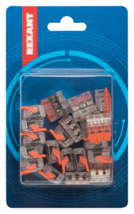 Клемма REXANT рычажковая 3 провода 4 кв.мм 20 шт