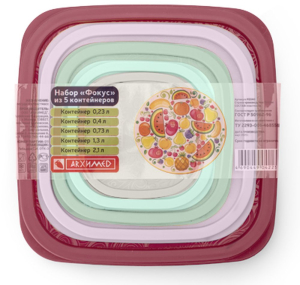 Набор контейнеров АРХИМЕД Фокус 5 шт