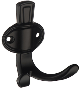 Мебельный крючок KERRON Hooks KR 0311 BL двухрожковый, матовый черный
