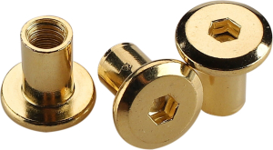 Гайка мебельная латунированная М 6 х 15 мм 16 шт