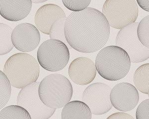 Виниловые обои BelVinil Шары 0329-12 серые 1,06х10 м