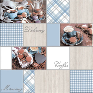 Виниловые обои Десерт 6846 голубые 0,53х10 м