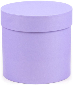 Подарочная коробка круглая сиреневая 15х15 см