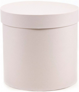 Подарочная коробка круглая бежевая 20х20 см