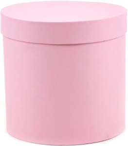 Подарочная коробка круглая розовая 20х20 см
