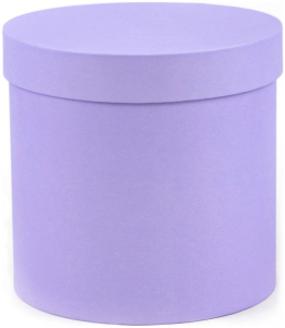 Подарочная коробка круглая сиреневая 20х20 см