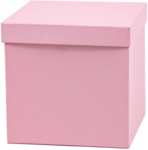 Подарочная коробка квадратная розовая 16х16 см