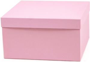 Подарочная коробка квадратная розовая 22х12 см