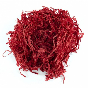 Наполнитель бумажный для подарков "стружка" красная 10х10 см