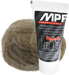 Набор для уплотнения водопроводных труб MasterProf лён и паста 2 шт