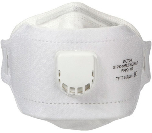 Полумаска фильтрующая складная ИСТОК ПРО FFP2 с клпаном белая
