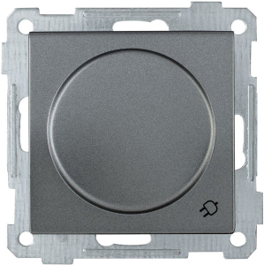 Розетка IEK BOLERO РС16-1-0-Б антрацит