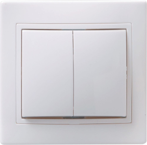 Выключатель IEK КВАРТА ВС10-2-0-КБ 2 клавиши белый