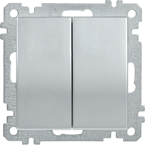 Выключатель IEK BOLERO ВС10-2-0-Б 2 клавиши серебряный 