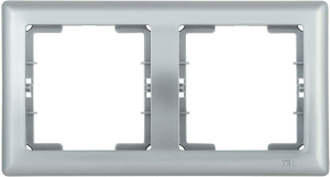 Рамка IEK BOLERO РГ-2-БС 2 поста серебряный