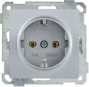 Розетка IEK BOLERO РС11-1-0-Б серебряный
