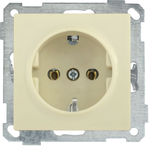 Розетка IEK BOLERO РС11-1-0-Б кремовый 