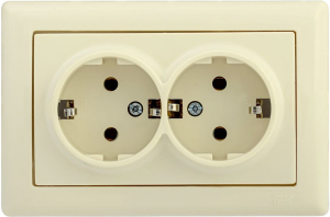Розетка IEK BOLERO РС21-1-0-БК кремовый